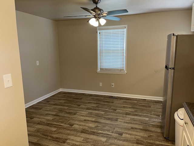 105 Pandora Dr, Goose Creek, SC 29445 - empty room featuring ceiling fan, dark wood-style flooring, and baseboards