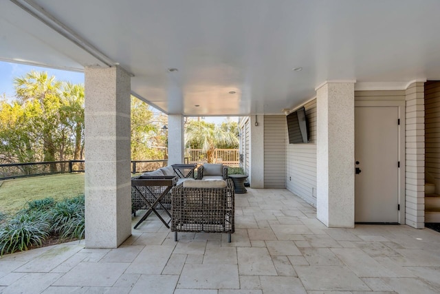 view of patio / terrace with an outdoor living space