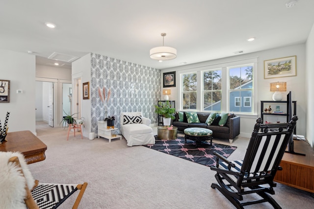 view of carpeted living room