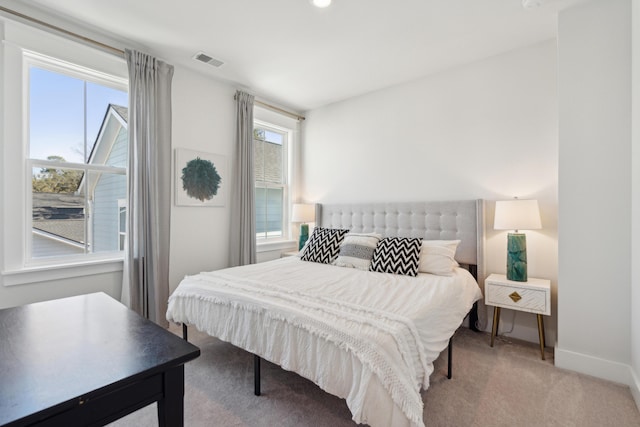 bedroom featuring carpet