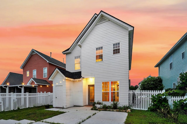 view of front of home with a patio