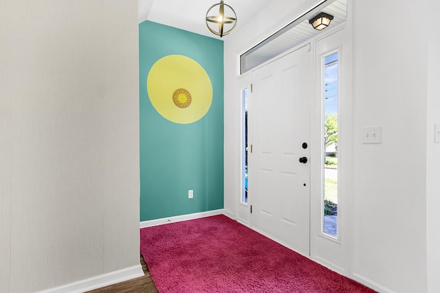 entryway with baseboards