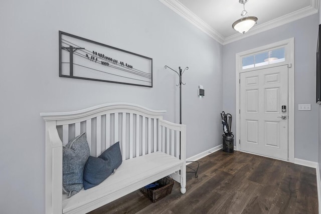 185 Red Leaf Blvd, Moncks Corner, SC 29461 - foyer with crown molding, dark wood-type flooring, and baseboards