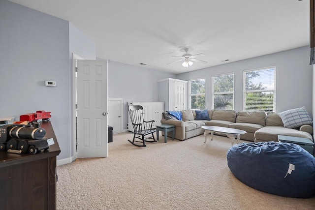 185 Red Leaf Blvd, Moncks Corner, SC 29461 - living area with ceiling fan and light colored carpet