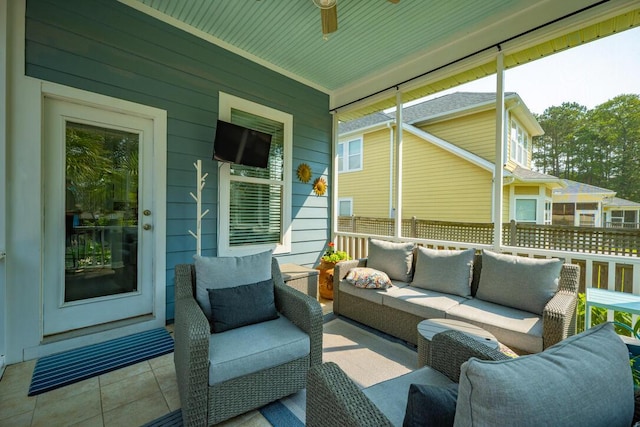 185 Red Leaf Blvd, Moncks Corner, SC 29461 - view of patio / terrace featuring an outdoor living space and a ceiling fan