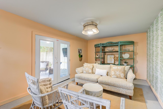 2317 Kent Ave, North Charleston, SC 29405 - living area featuring french doors and baseboards