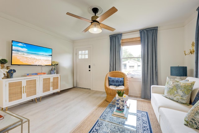 2317 Kent Ave, North Charleston, SC 29405 - living area featuring wood finished floors and a ceiling fan