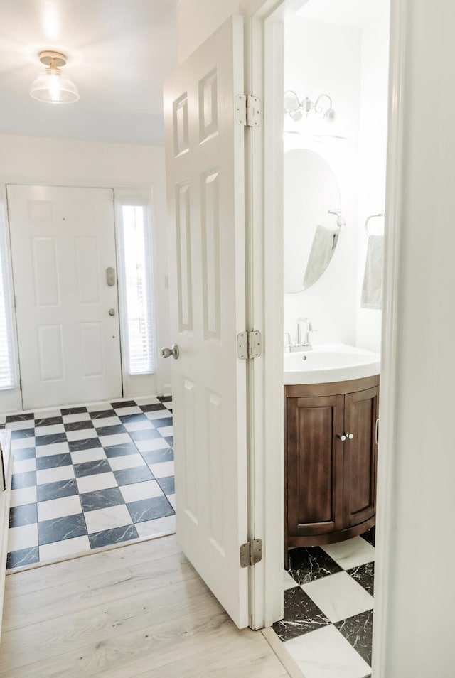 entrance foyer featuring light floors