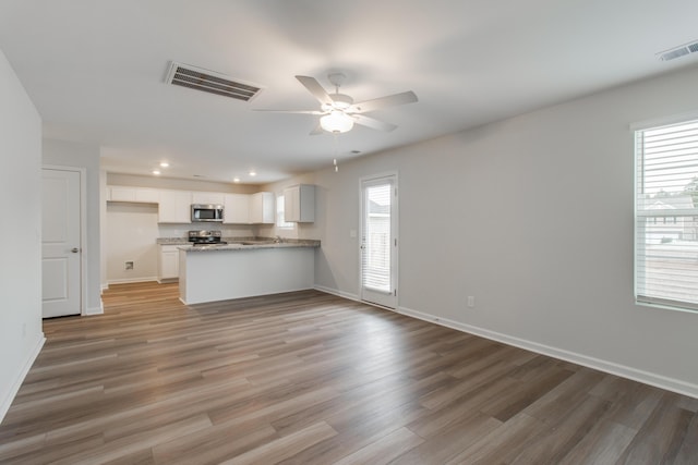 1816 Casein St, Summerville, SC 29483 - kitchen featuring visible vents, a ceiling fan, a healthy amount of sunlight, and stainless steel appliances
