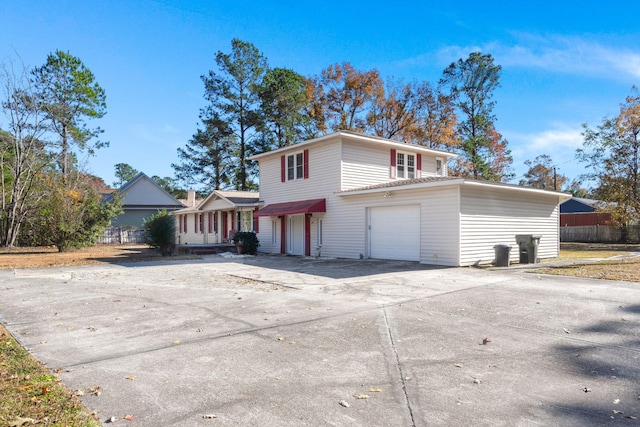 view of front of house with a garage