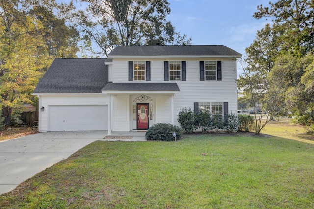 1600 Windsor Ln, Moncks Corner, SC 29461 - view of front facade with an attached garage, a front yard, and concrete driveway