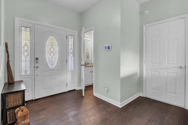 1600 Windsor Ln, Moncks Corner, SC 29461 - foyer entrance featuring dark wood finished floors and baseboards