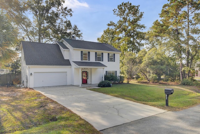 1600 Windsor Ln, Moncks Corner, SC 29461 - view of front facade with a garage, concrete driveway, a front yard, and a porch