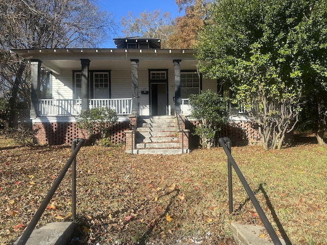 bungalow featuring a porch