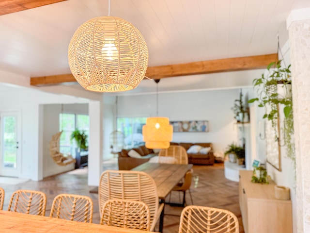 27 Fitzroy Dr, Charleston, SC 29414 - dining room featuring beamed ceiling
