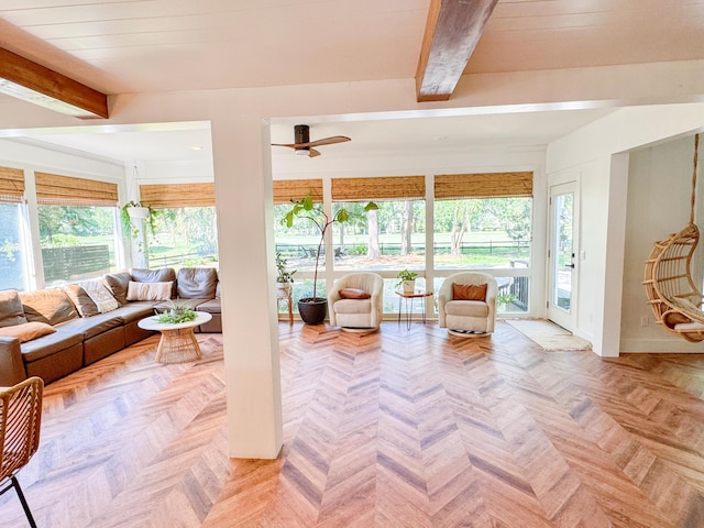 27 Fitzroy Dr, Charleston, SC 29414 - sunroom featuring beam ceiling