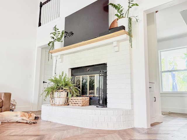 27 Fitzroy Dr, Charleston, SC 29414 - detailed view of baseboards, ornamental molding, and a fireplace