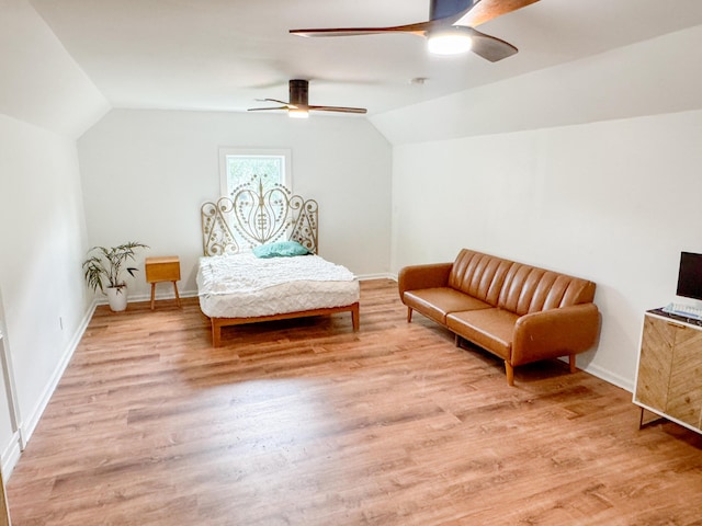 27 Fitzroy Dr, Charleston, SC 29414 - sitting room featuring a ceiling fan, vaulted ceiling, light wood finished floors, and baseboards