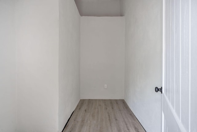 empty room with light wood-type flooring