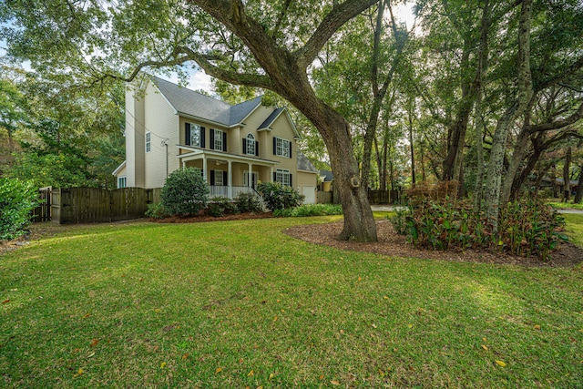 view of yard featuring a porch