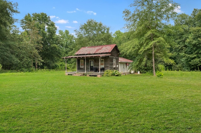 view of yard with a porch