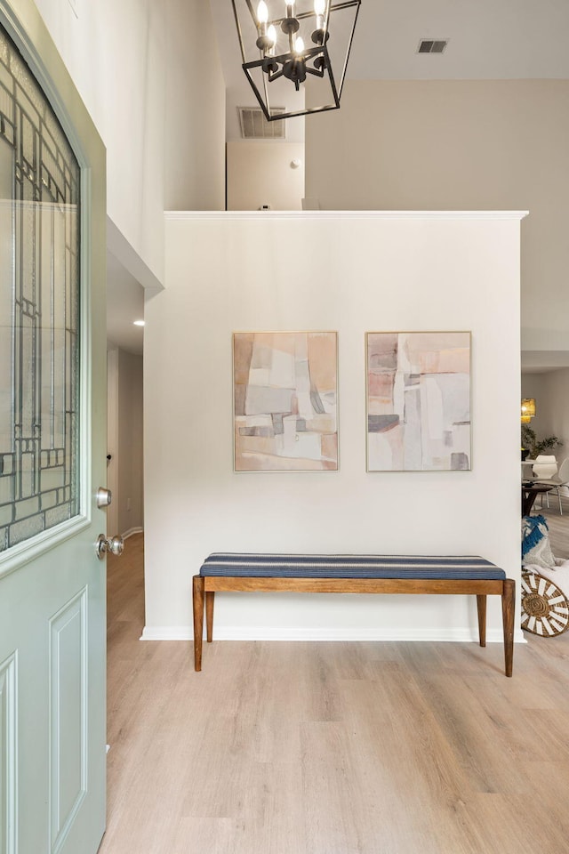 1478 Diamond Blvd, Mount Pleasant, SC 29466 - entryway featuring wood finished floors and a chandelier
