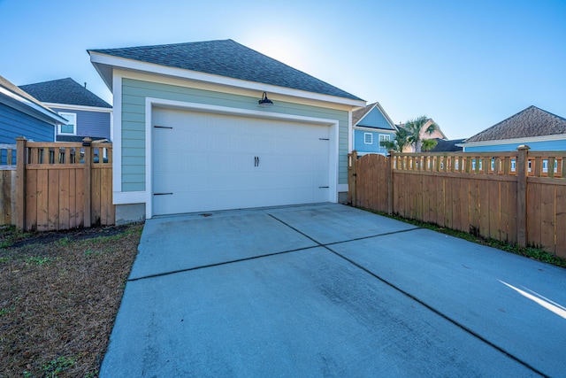 view of garage