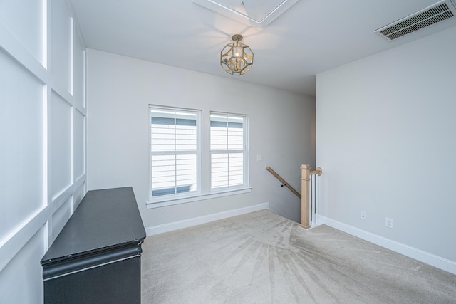 interior space with light colored carpet