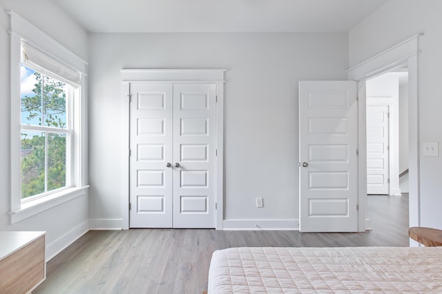 840 Forrest Dr, Charleston, SC 29492 - bedroom featuring multiple windows, wood finished floors, a closet, and baseboards
