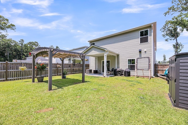 331 Saddlewood Dr, Charleston, SC 29414 - back of house featuring a pergola, a fenced backyard, and a patio