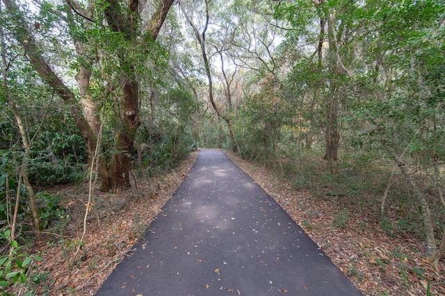 view of street featuring a view of trees