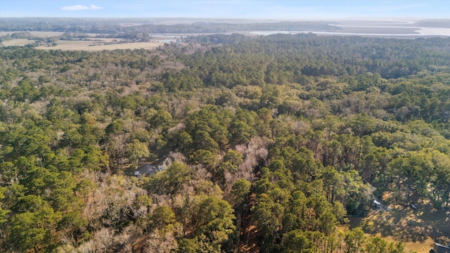 bird's eye view with a view of trees