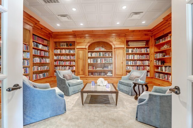 sitting room with built in features