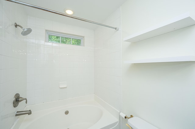 full bathroom with bathtub / shower combination and toilet