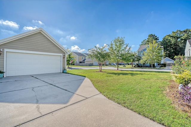 exterior space with a garage