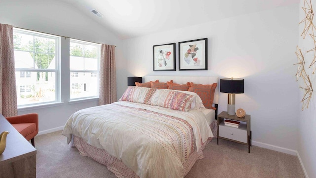 136 Yarrow Way, Moncks Corner, SC 29461 - bedroom with vaulted ceiling, carpet flooring, and baseboards