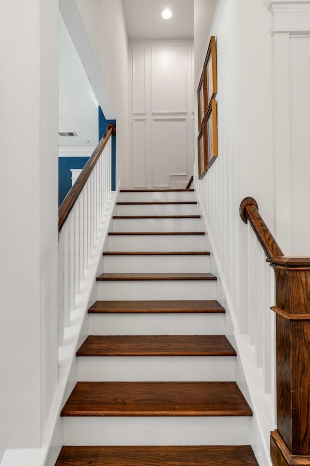 1527 Wando View St, Charleston, SC 29492 - staircase featuring recessed lighting and wood finished floors