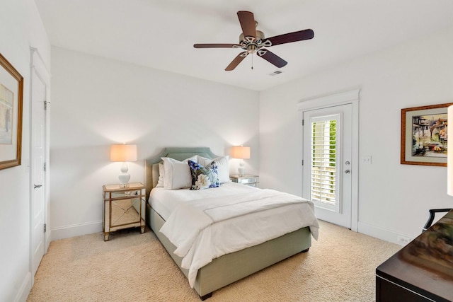 1527 Wando View St, Charleston, SC 29492 - bedroom featuring access to exterior, baseboards, light carpet, and ceiling fan