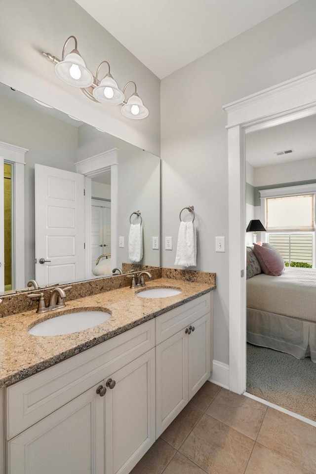1527 Wando View St, Charleston, SC 29492 - full bath with connected bathroom, double vanity, tile patterned floors, and baseboards