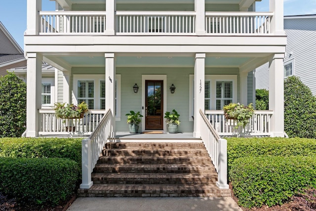 1527 Wando View St, Charleston, SC 29492 - view of exterior entry with a porch and a balcony