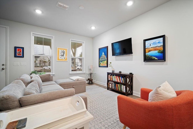 living room featuring hardwood / wood-style floors