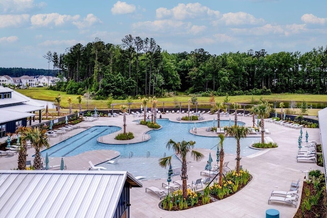 view of pool with a patio area