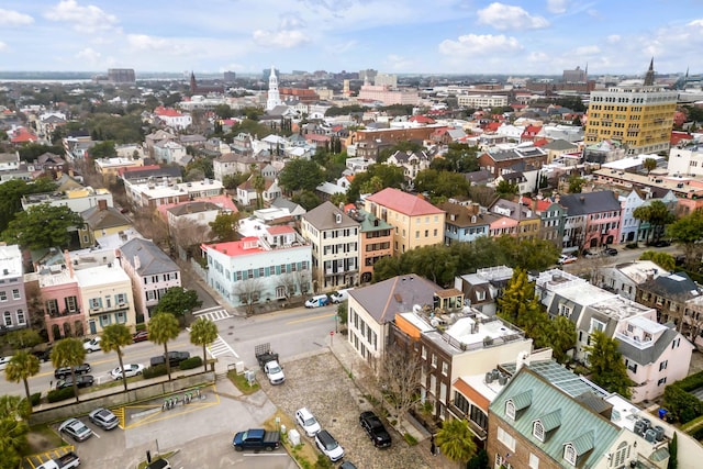 drone / aerial view with a view of city