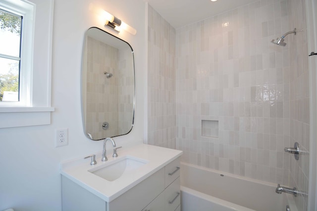 full bath with vanity and shower / bathing tub combination