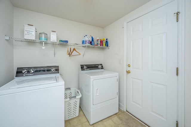 laundry area featuring separate washer and dryer