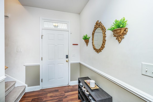 entrance foyer featuring dark wood-type flooring