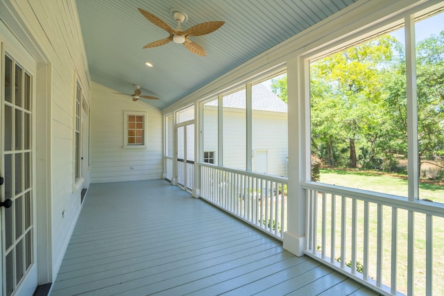 380 Tidal Reef Cir, Mount Pleasant, SC 29464 - unfurnished sunroom featuring lofted ceiling and ceiling fan