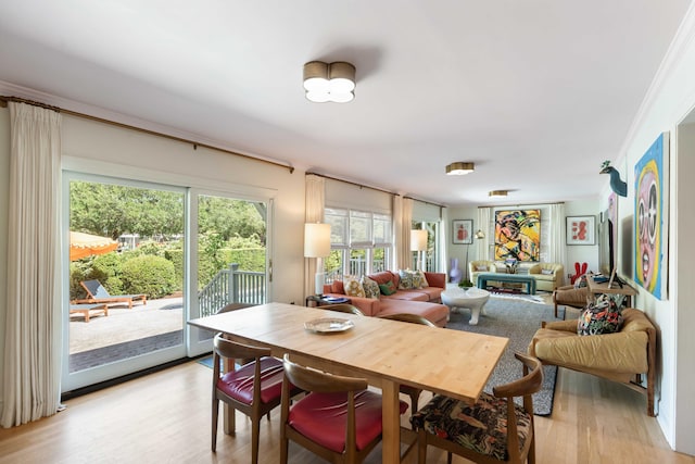 dining room featuring light wood-style flooring