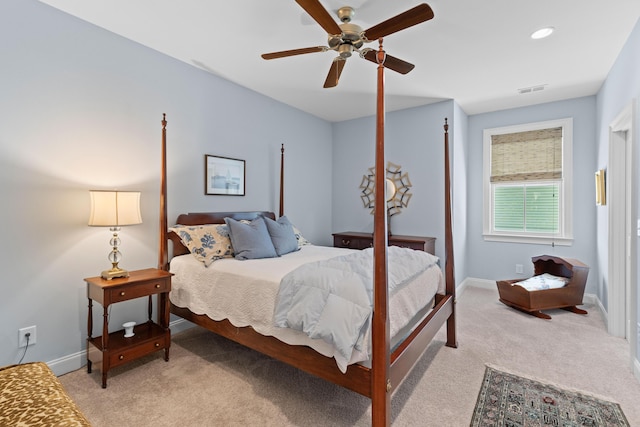 112 Berkshire Dr, Wando, SC 29492 - bedroom with baseboards, light carpet, and visible vents