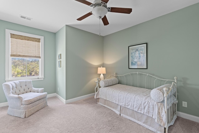 112 Berkshire Dr, Wando, SC 29492 - carpeted bedroom featuring baseboards, ceiling fan, and visible vents